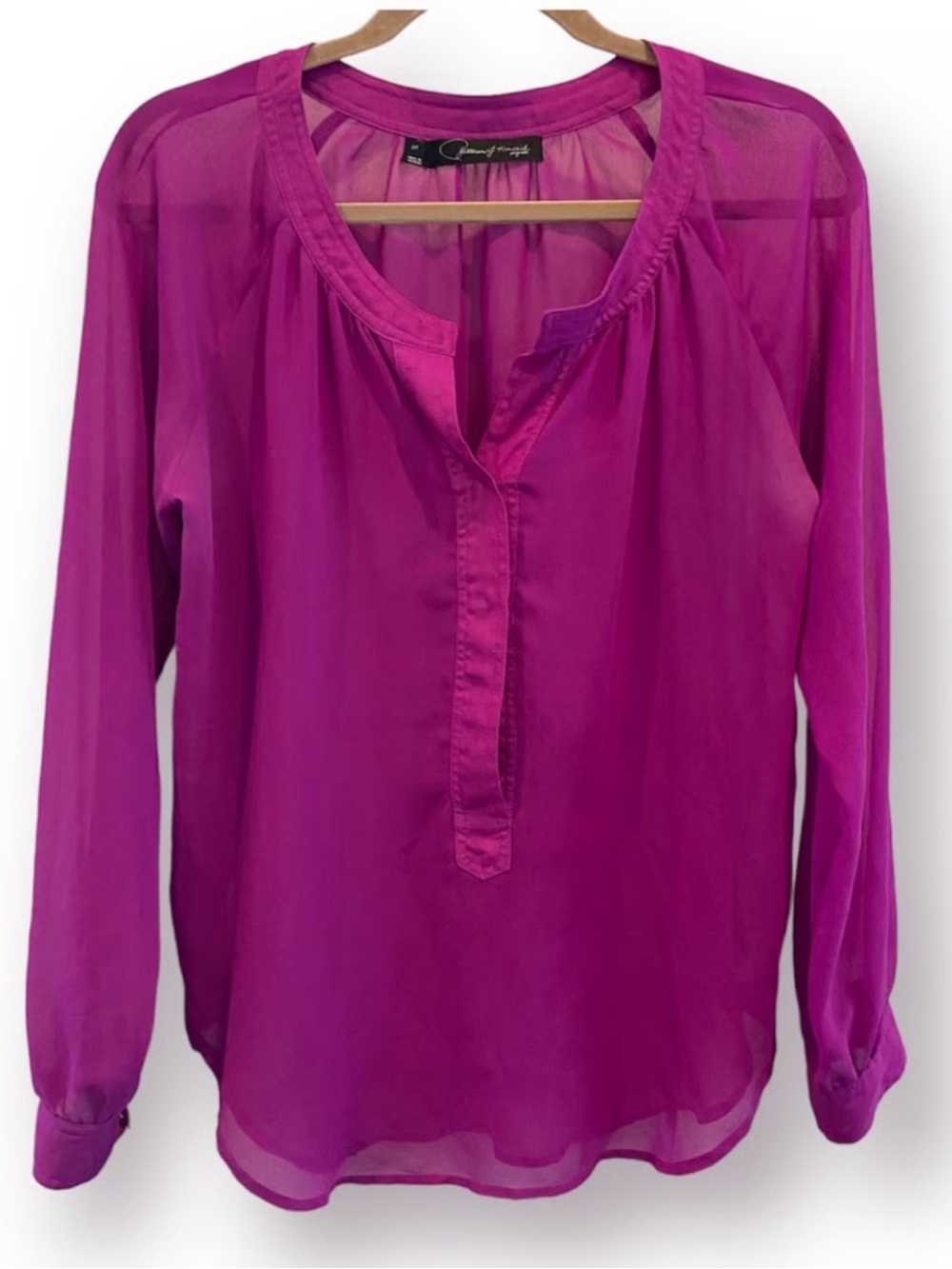 Patterson J. Kincaid fuchsia popover blouse